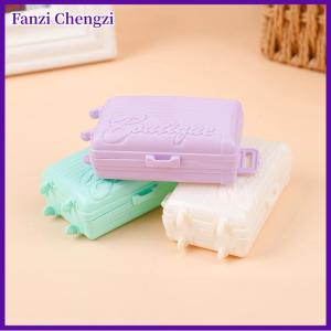 Fanzi 1PCS New Dollhouse Miniature Plastic Suitcase Trunk Travel Toy Doll Accessories