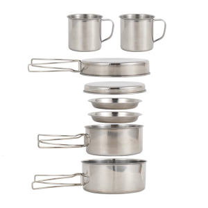 8lots Portables Camping Cookware Outdoor Vacation Journey Soup Cookware for Easy Storage and Travel