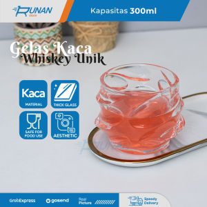 Gelas Kaca 300 ml Wine Glass Gelas Minum Whisky Cocktail Unik 300ml