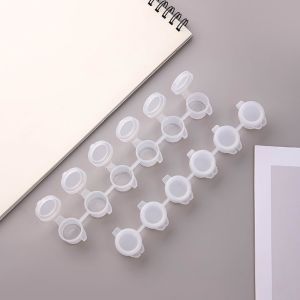 CANICECA 5Strips 2/3/5ml With Lids Empty Joint Pigment Box Refillable 2ml/3ml/5ml Mini Paint Container Transparent Storage Container for Paintings Art