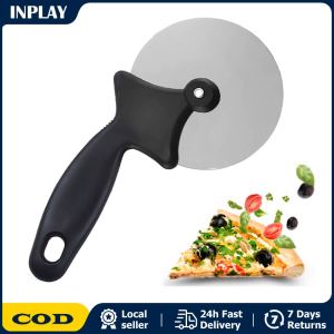 Round Pizza Cutter Stainless Steel Pizza Slicer with Non Slip Handle Pizza Wheels Baking Tool Stainless Steel Roller Pizza Cutter Wheel 9 Cm Large Wheel Pizza Cutting Slicer Baking Cutter Convenience Kitchen Gadget