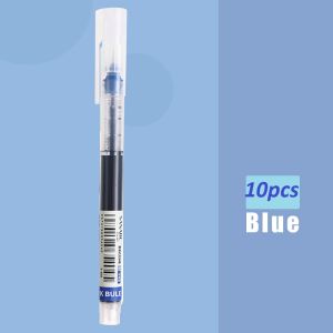 10pcs Straight Liquid Rollerball Gel Pen 0.5 Needle Tube Quick Dry