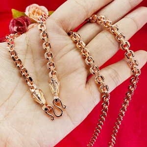 สร้อยคอลายโซ่คตกิต สีนาก ความยาว 24 นิ้ว ชุบนาก สีโรสโกลด์ พิ้งโกลด์ ทำจากทองเหลือง ใส่ได้ทุกโอกาส ใส่ในชีวิตประจำวันได้