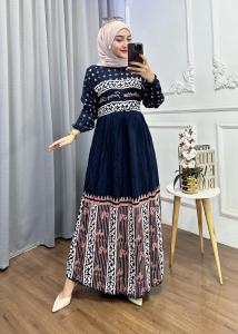 GAMIS TWILL RAYON TERBARU MODEL FLOY BUSUI FRIENDLY MOTIF TERBARU BISA COD
