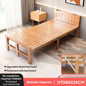 【On Hand】 Folding Bed Bamboo 80/100/120/150CM Home Single Bed Portable Foldable Office Bed Save Space Summer