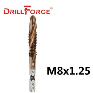 M3-M10 Screw Tap Drill Bits M35 Cobalt Taps Metric Combination Bit 1/4" IN Hex Quick Change Can drill Metal Stainless Steel Not a set the price is for 1 piece please choose the size you need