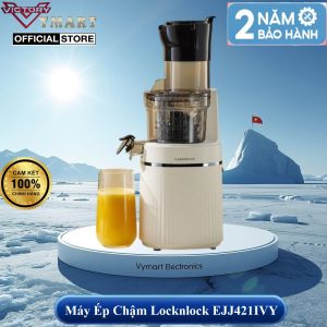 Máy Ép Chậm Locknlock Bianco Slow Juicer 0.8L EJJ421IVY - Ép Hoa Quả Trái Cây Kiệt Bã - Chính Hãng