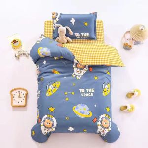 Bộ Chăn Bông Ba Mảnh 100% Cotton Cho Trẻ Em Ngủ Trưa Nghỉ Trưa Chăn Ga Gối Đệm Chăn Bông Trẻ Em Bộ Sáu Bảy Mảnh