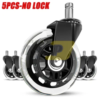 5PCS 360° Swivel Office Chair Wheel With Brakes/Without Brakes 2-3 Inch Rubber Mute Caster Wheels