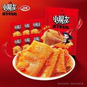 Weilong Little Witchs Small Packet Konjac Cool Vegetarian Hairy Belly Spicy Hot Pot Flavor Spicy Strips Vegetarian Meat Spree Relieve 卫龙小魔女魔芋爽素毛肚香辣火锅味
