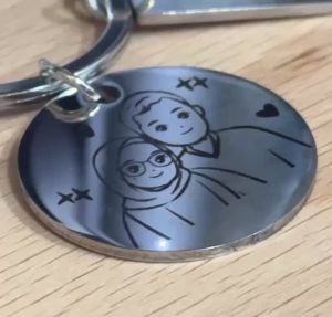 Personalized name keychain customized gift laser engraved photo family Pet photo Couple Gift Father’s Day gift