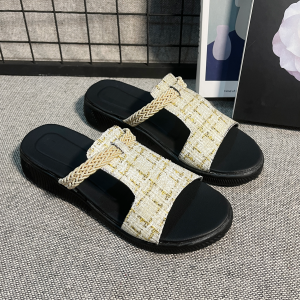 Sandal Slop Wedges Wanita Sendal Cewek Slip on Slipper Terbaru Kekinian Size 37-40 Korean Style Sandal Kondangan