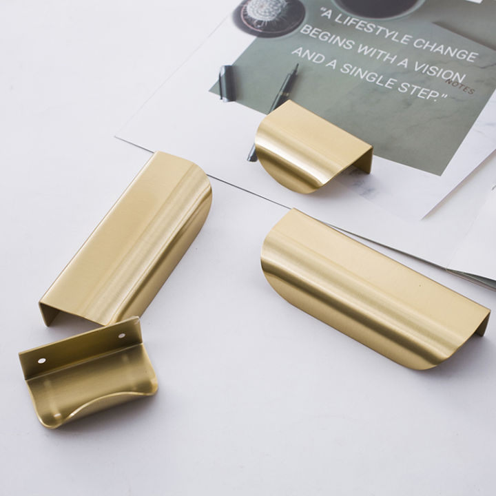 MONOI Modern minimalist solid brass curved lip pull kitchen