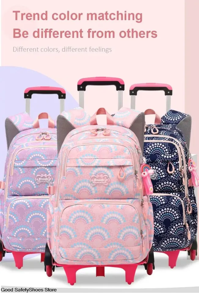 Oxford Cloth Rolling School Bags for Girls Backpack Children