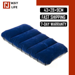 INTEX 68672 Blue Portable Easy Inflatable Travel Pillow Air Cushion Neck Pillow