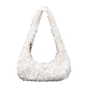 Glitters Sequins Shoulder Bag For Women Lightweight Polyester Evening Purse With Multi Pocket Wear Resistant