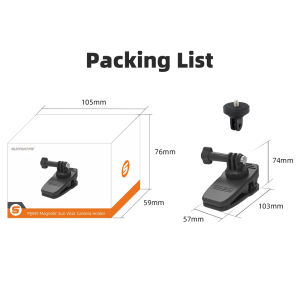 Sunnylife 360° °   Kẹp gắn từ tính xoay cho ba lô cho máy ảnh Insta360 X5/X4/Go 3 Series/ DJI OSMO Nano/OSMO 360 Series