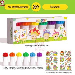 [SG Seller]6 Colors Children Dot Marker Mushroom Shape Washable Ink Doodle Pen Safe Educational Art Craft Kit