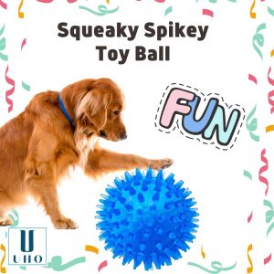 Dog Toy Balls Squeaky Chewy Hedgehog Ball Spikey Balls