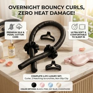Heatless Sleep In Curling Rod No Heat Hair Curler Damage Free Loose Waves Rubber Sponge Hair Styling Tool
