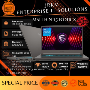 MSI THIN 15 B12UCX / i5 - 12450H/ 8GB DDR4/ 512gb M.2/ 15.6"/ FHD (1920×1080) 144Hz/ Nvidia RTX 2050