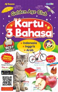 Kartu Belajar Anak Golden Age Club 3 Bahasa Indonesia Inggris Arab - BUKU ORI TERSEGEL PLASTIK - Seri Edukatif dengan Ilustrasi Foto (48 Kartu, Ukuran 12x18 cm)