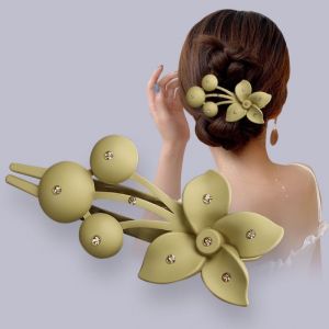 Laz nigori Kẹp tóc hoa thanh lịch cho phụ nữ phong cách thiết kế hoa anh đào với thạch lấp lánh hoàn hảo cho mặc hàng ngày và dịp đặc biệt