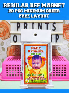 SAFARI Personalized Regular Ref Magnet Souvenir Giveaways (20pcs Minimum) party supplies birthday baby kids