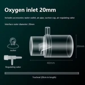 CUTE ELVES Clear Fish Tank Filter Outlet 16/20/25mm Acrylic Aquarium Oxygen Head Easy Cleaning Detachable Increasing Oxygen Aquarium Accessories