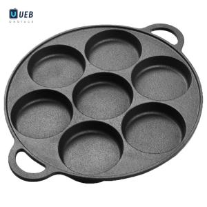 Ueblock✈7 Hole Frying Pot Cast Iron Non-Stick Breakfast Maker Cookware Stuffed Pancake Pan Household Kitchen Restaurant Cookware