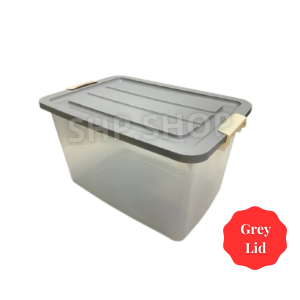 Double Click Storage Box with Built-in Safety Lock 75L Large Plastic Organizer Container Bekas Kotak Simpanan
