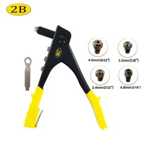2B Steel Hand Riverter 4in1 Heavy Duty Blind Pop Rivets Fastener Tools Flier HR-MD