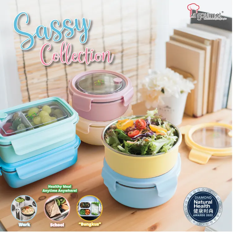 La gourmet 3R PAC2GO Sassy Collection 1.1L Rectangular Lunch Box