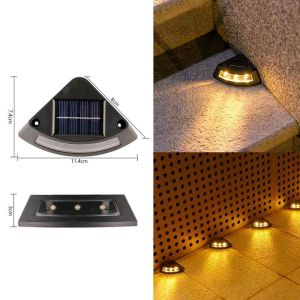 4PCS Solar Step Light LED Outdoor Waterproof Yard Pathway Patio Garden Sidewalk Intelligent Step Lamp