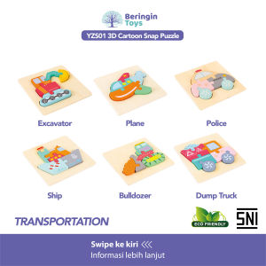 Beringin Toys Mainan Edukasi - 3D Jigsaw Puzzle / Puzzle 3D / Mainan Anak anak / Mainan Montessori anak / Mainan Kayu / Puzzle Anak