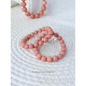 Da Crystal Alashan Agate Peachy Bracelet for calming & attract love