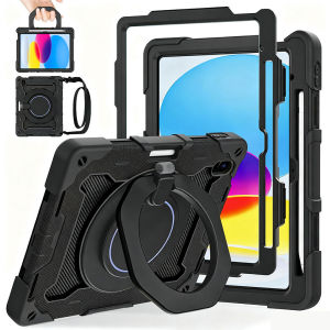 Kids 360 Kickstand & HandlePen HolderShoulder StrapHeavy Duty Shockproof Protection Case for iPad A16 11th Generation 2025.iPad Air 11 13 2026 2025 2024Pro 11 13 inchAir 5 4MIni 7 6Ipad 9th 8th 7th 6th 5th Gen