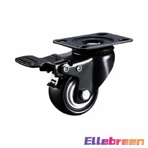PVC Wheel Swivel Caster Wheel 1.5" Brake Wheel Trolley Silent Wheels