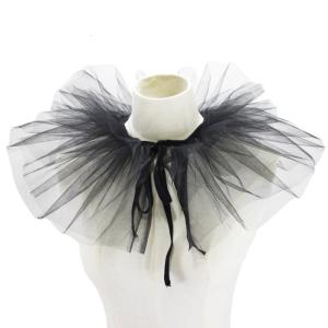 Victoria Cổ Điển cổ lưới Ruff cổ áo nhún bèo Lớp Chú Hề cổ áo Tie phụ kiện hóa trang Cho Phụ Nữ