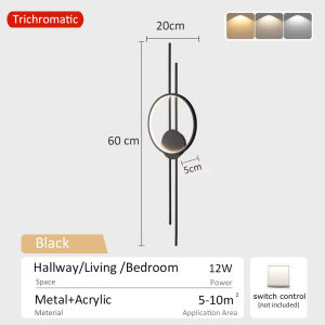【MG】Modern LED Wall Light Bedroom Bedside Wall Mounted Tri Color Lights Indoor for Living Room Wall Lamp