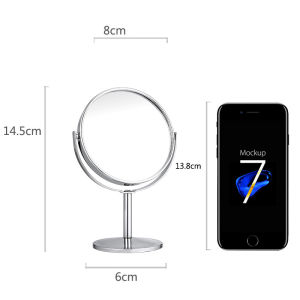 Gương Trang Điểm Để Bàn Chất Liệu Inox Nhiều Kích Thước Gương Tròn Xoay 360 Đô 1 Mặt Phóng To Và 1 Mặt Thường Siêu Sang