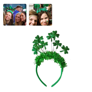 Saint Patricks Day Headband Holiday Props Headdress Shamrock Headgear Adults Kids Leprechaun Shape Shamrock