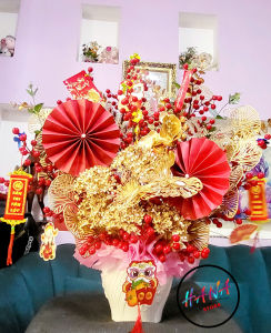 CHẬU HOA ĐÀO ĐÔNG ĐỎ CẮM SẴN BÌNH HOA ĐÀO ĐÔNG ĐỎ CHƯNG TẾT