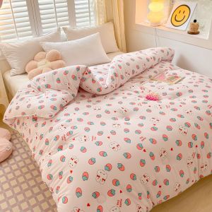 【Super low price】All-Season Cute Cartoon Print Comforter Adults Children Thick Warm Winter Quilts Single Double Size Soy Fiber Soft Quilt for Bed