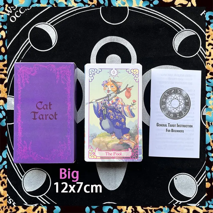 Bộ Bài Tarot Mèo Cat | Có Sách Hướng Dẫn Bằng Giấy | Kích Thước Lớn ...