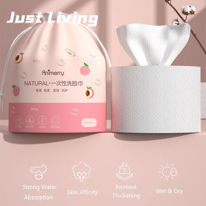 JustLiving Loại dày Khăn mặt dùng một lần Bông tinh khiết Loại khăn chiết xuất dành cho trẻ sơ sinh Khăn mặt khô và ướt Khăn mặt dày Khăn tẩy trang Bông tẩy trang Khăn mặt
