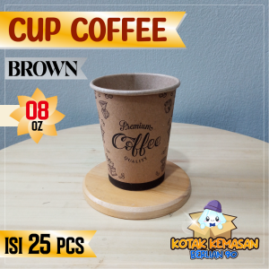 Paper Cup kraft 8 Oz / Gelas Kertas Minuman kraft 8 Oz/Gelas kopi