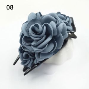 Fashion Women Hair Claw Clips Elegant Fabric Flowers Duckbill Hairclip Fancy Ladies Barrettes Headwear Hair Styling Accessories