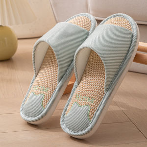 [Free Shipping] 2025 New Linen Slippers For Women Spring/Summer Silent Breathable Soft Sole Home Non-Slip All-Season Slippers For Men