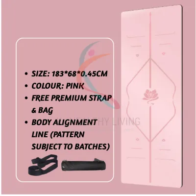 PU Natural Rubber 4.5-5MM Yoga Mat With Bag Exercise Pad Environmental Training Exercise Non-Slip Fitness Gymnastic Mats Yoga Mat with Carry Bag Durable Yoga Mat Latex Yoga Mat Alas Yoga Berkualiti Tikar Senaman PU Getah Alas Yoga Dengan Beg